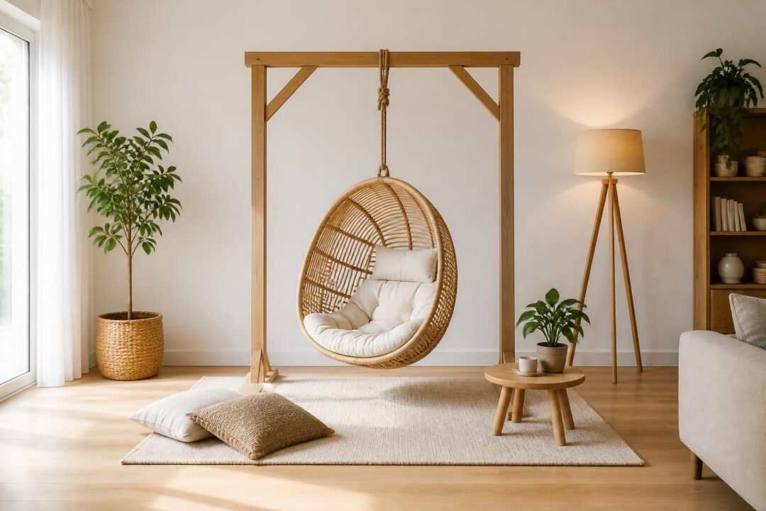 découvrez comment aménager un coin détente confortable autour d'un fauteuil suspendu en respectant les bonnes dimensions et dégagements pour un espace harmonieux et sécuritaire.