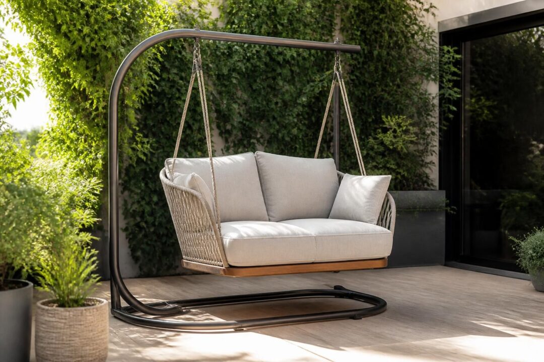 découvrez la loveuse suspendue, le fauteuil deux places élégant et confortable qui remplace parfaitement la balancelle pour vos moments de détente en duo.
